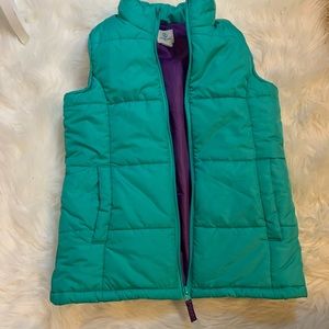 Lands End green puffer vest, S (7-8)